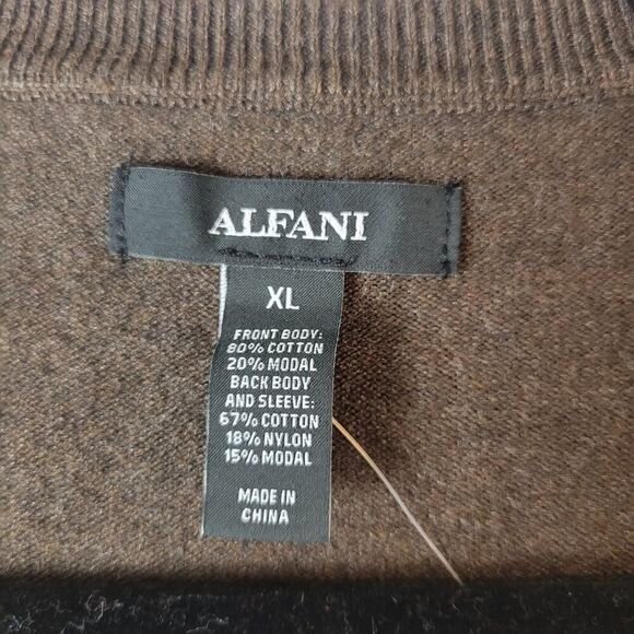 NWT Alfani Sweater Sz XL Brown Tan Vtg Style 80's Grandpa Core Cosby - Picture 5 of 6